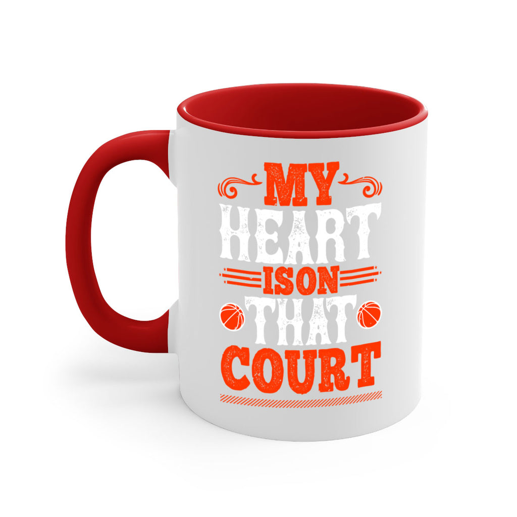 My heart is on that court 644#- basketball-Mug / Coffee Cup