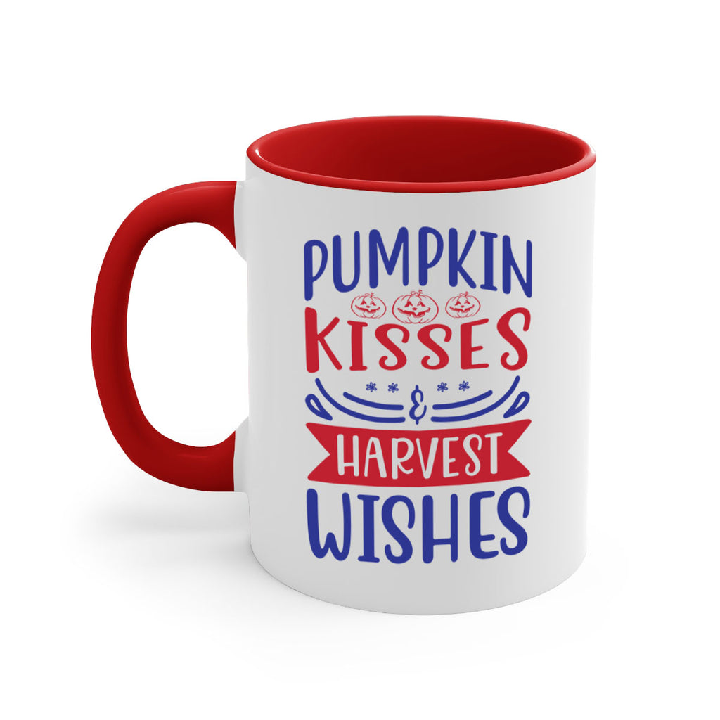 Pumpkin Kisses Harvest Wishes 522#- fall-Mug / Coffee Cup
