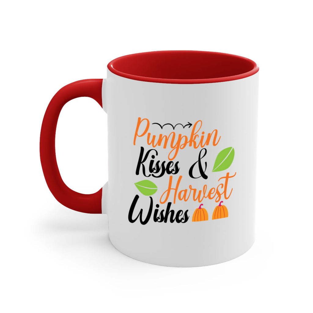 Pumpkin Kisses Harvest Wishes 523#- fall-Mug / Coffee Cup