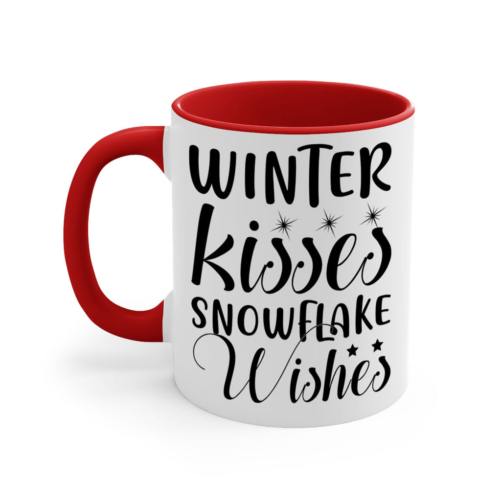 Winter Kisses Snowflake Wishes 561#- winter-Mug / Coffee Cup