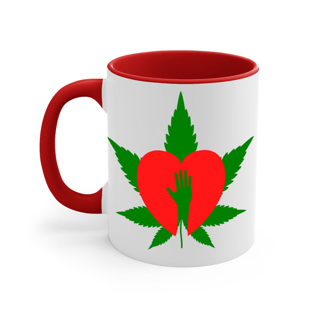 cannabis heart with hand 45#- marijuana-Mug / Coffee Cup