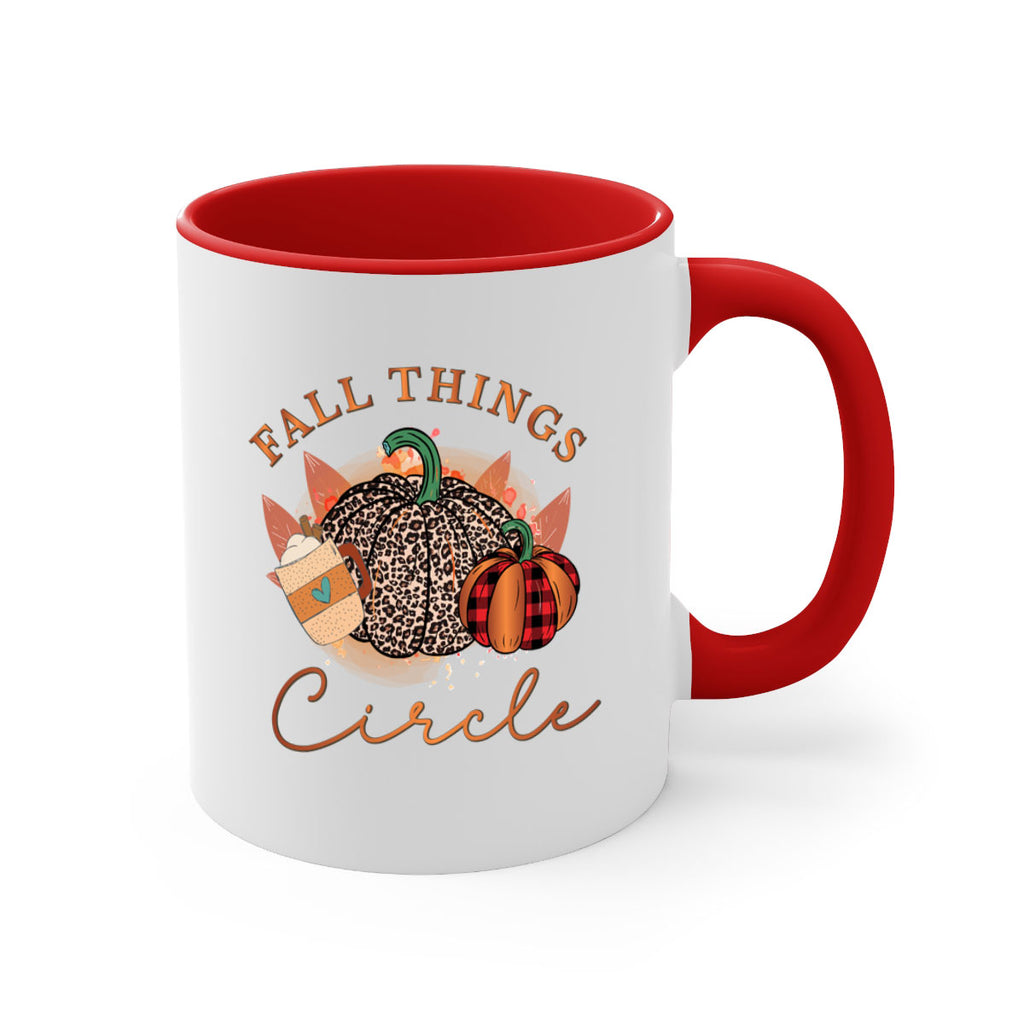 Fall Things Circle 133#- fall-Mug / Coffee Cup