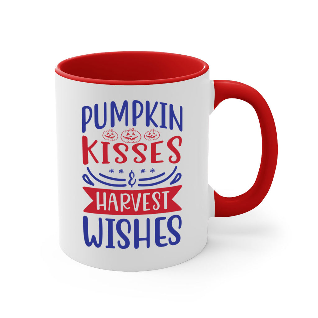 Pumpkin Kisses Harvest Wishes 522#- fall-Mug / Coffee Cup