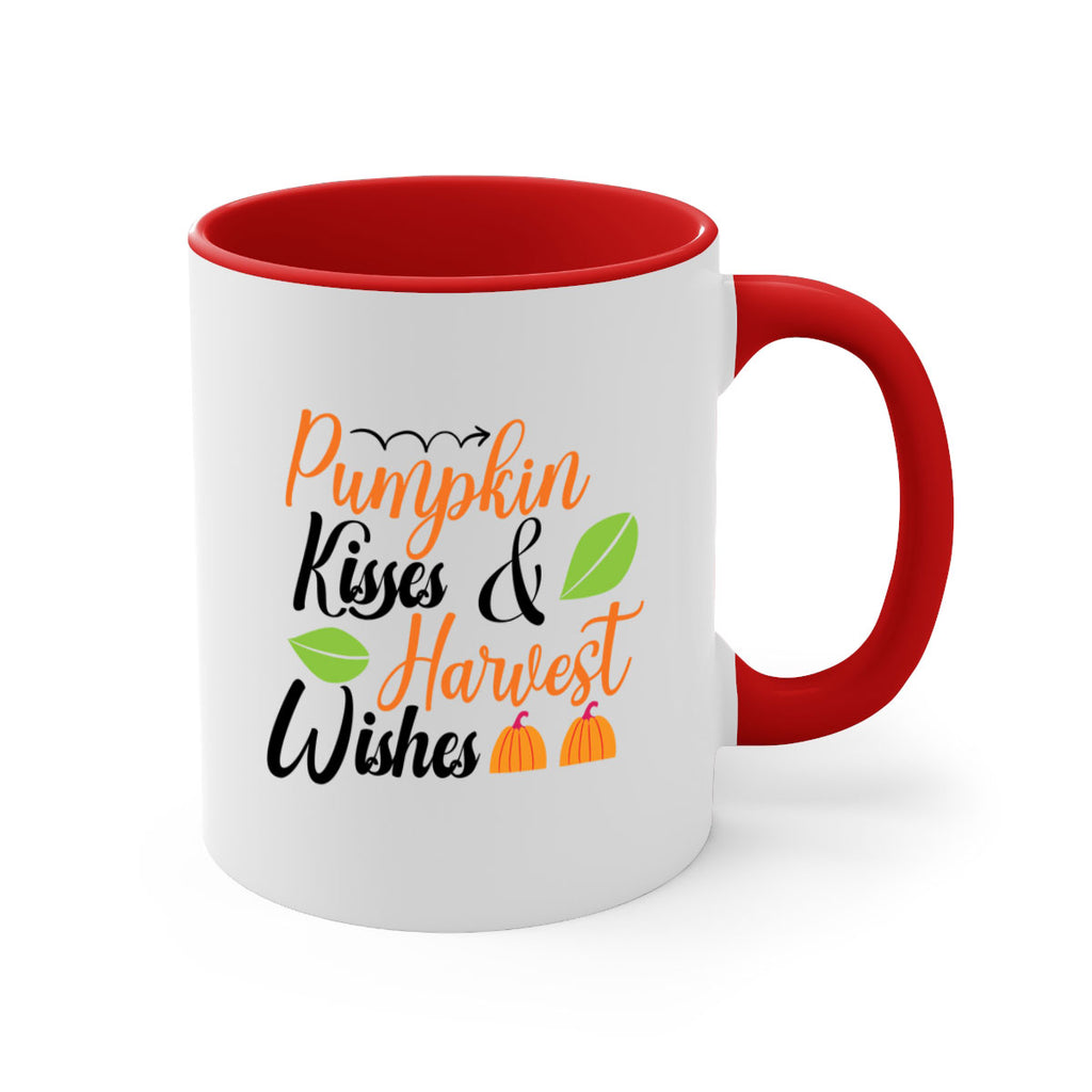 Pumpkin Kisses Harvest Wishes 523#- fall-Mug / Coffee Cup