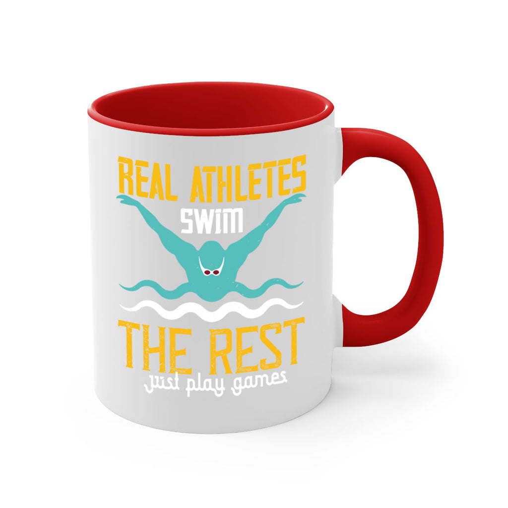 Real athletes swim the rest 556#- swimming-Mug / Coffee Cup