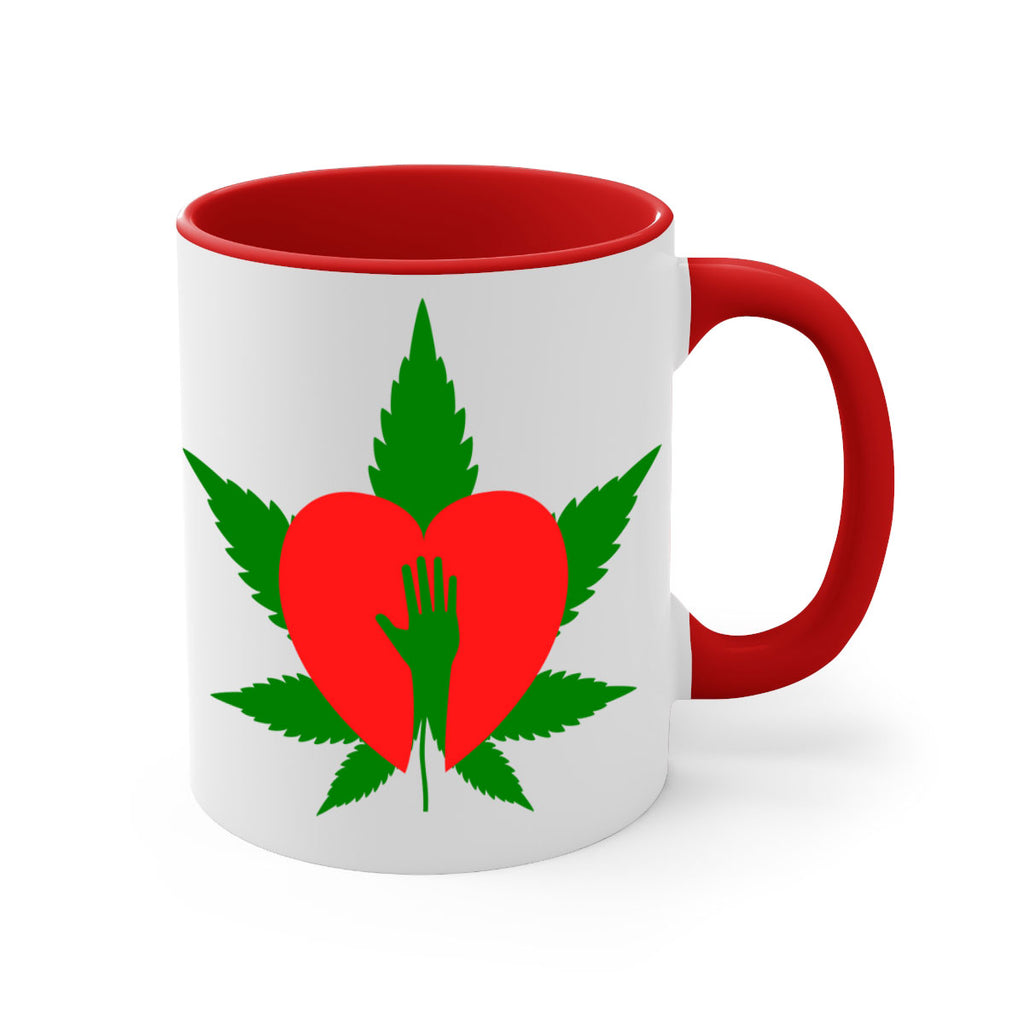 cannabis heart with hand 45#- marijuana-Mug / Coffee Cup