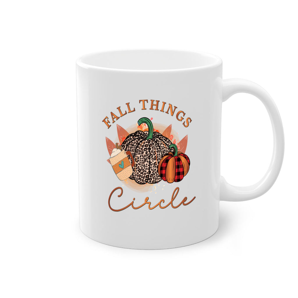 Fall Things Circle 133#- fall-Mug / Coffee Cup