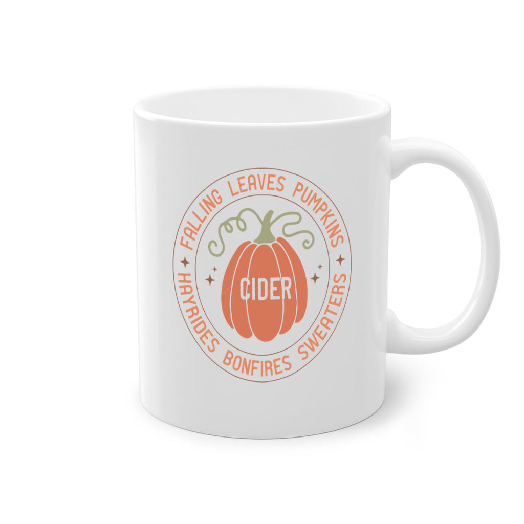 Falling Leaves Pumpkins Cider Hayrides Bonfires Sweaters 168#- fall-Mug / Coffee Cup