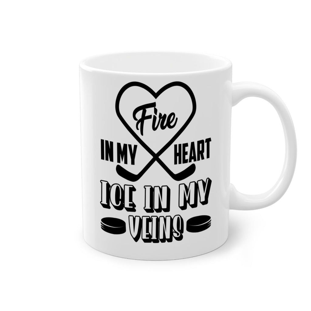 Fire in my heart Ice in my veins 1254#- hockey-Mug / Coffee Cup