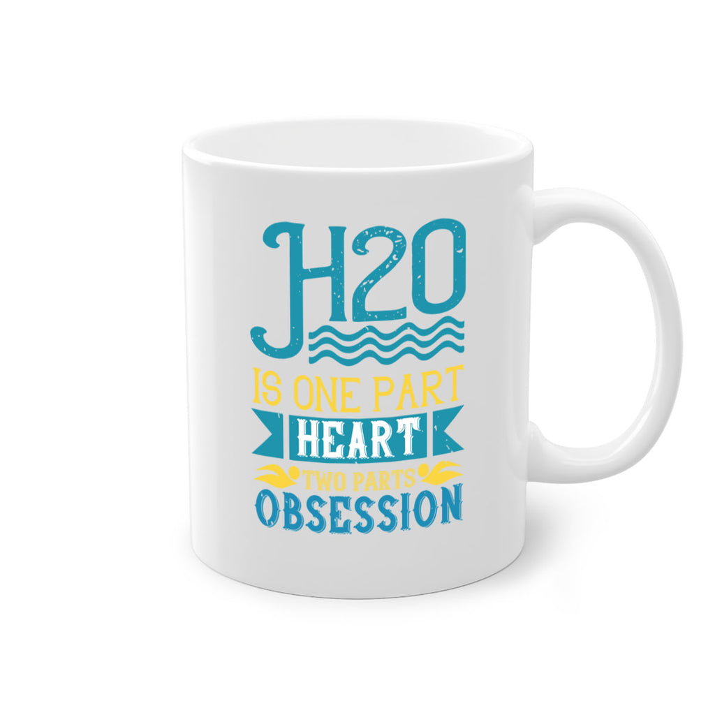 H is one part heart two parts obsession 1199#- swimming-Mug / Coffee Cup