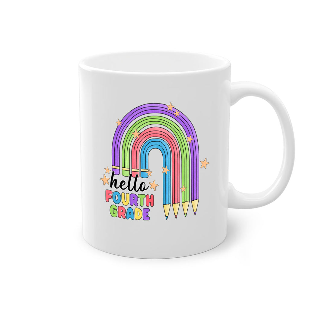 Hello 4th Grade Pencil Rainbow 12#- 4th grade-Mug / Coffee Cup