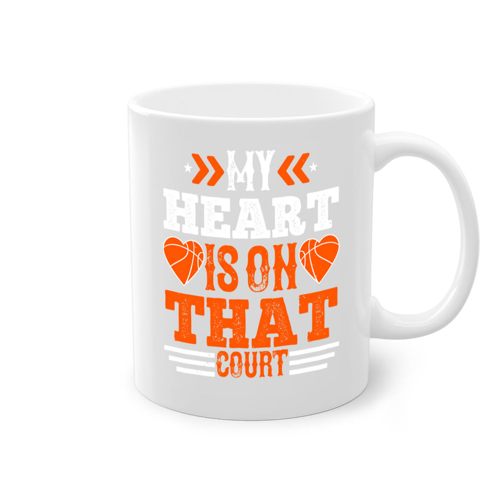 My heart is on that court 1806#- basketball-Mug / Coffee Cup