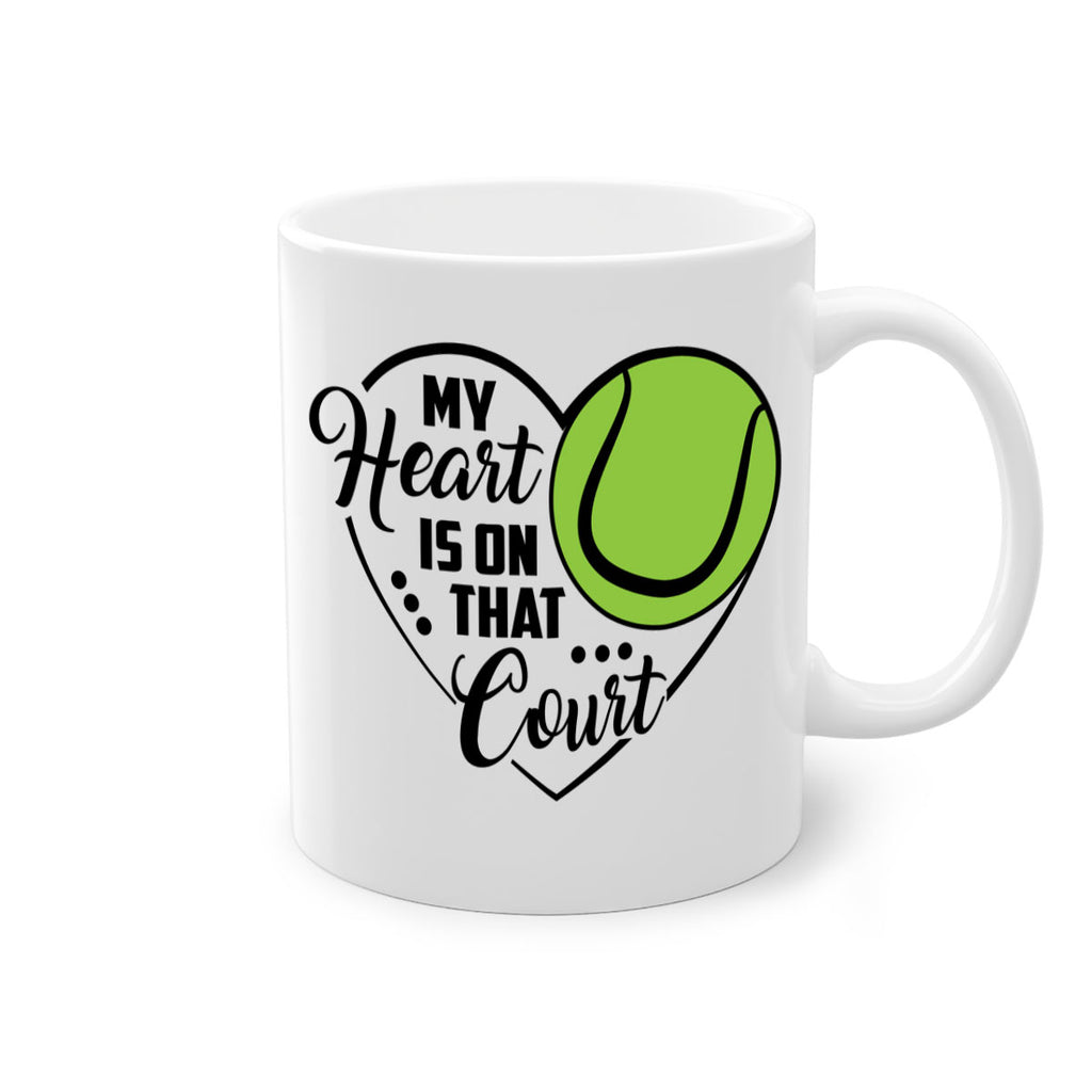 My heart is on that court 640#- tennis-Mug / Coffee Cup