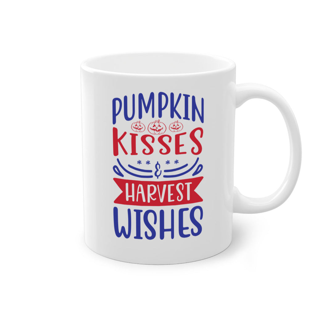 Pumpkin Kisses Harvest Wishes 522#- fall-Mug / Coffee Cup