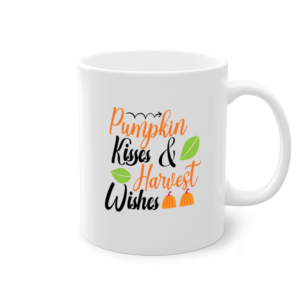 Pumpkin Kisses Harvest Wishes 523#- fall-Mug / Coffee Cup