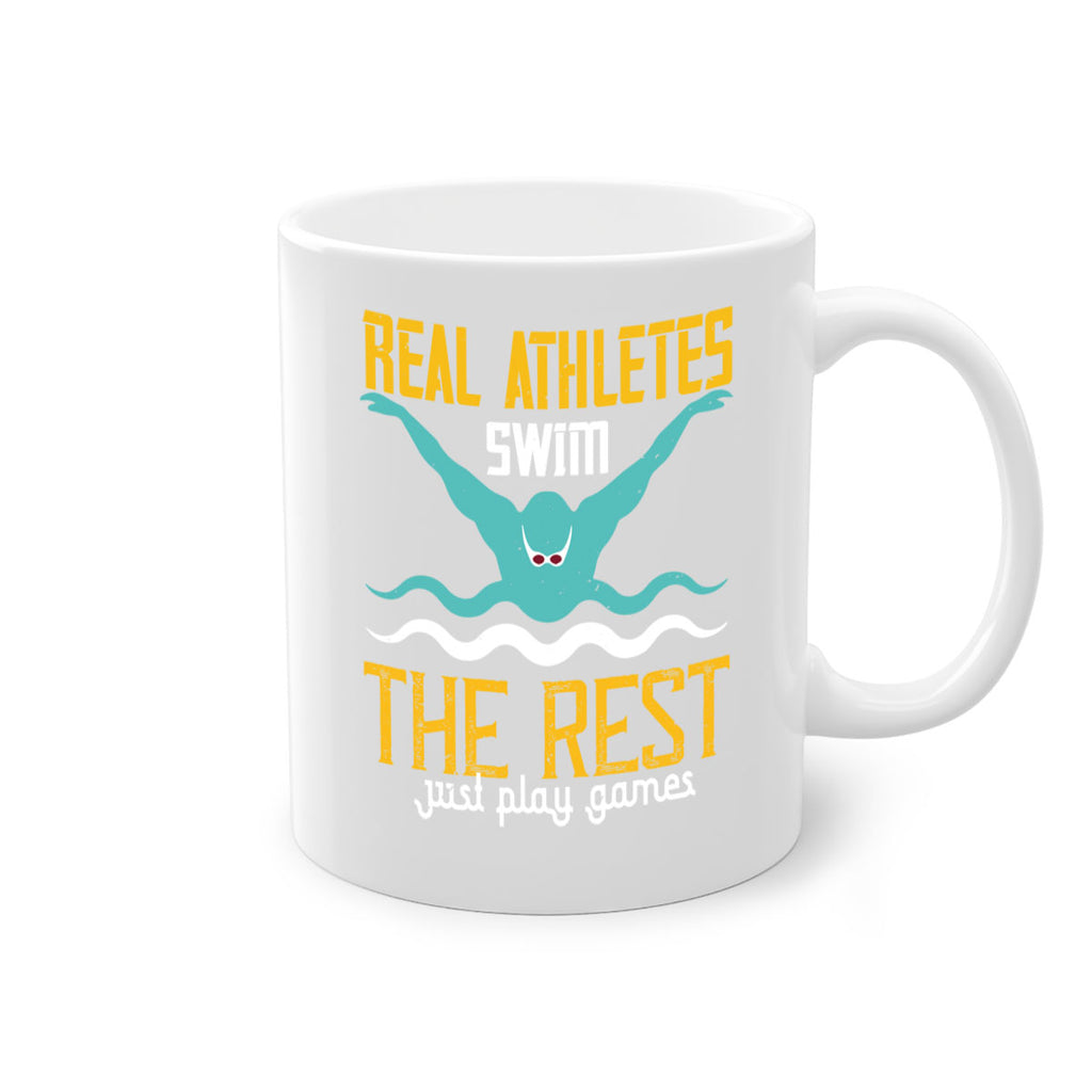 Real athletes swim the rest 556#- swimming-Mug / Coffee Cup