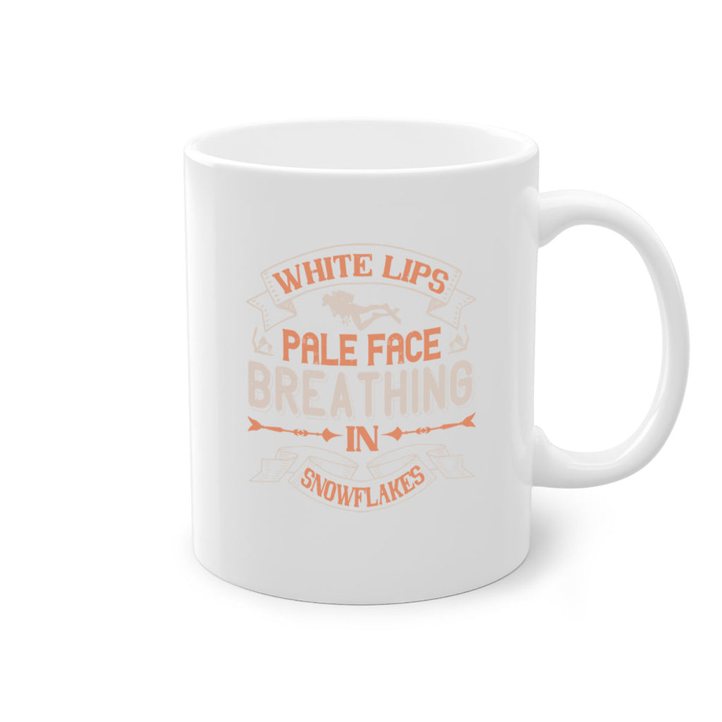 White lips pale face breathing in snowflakes 47#- ski-Mug / Coffee Cup