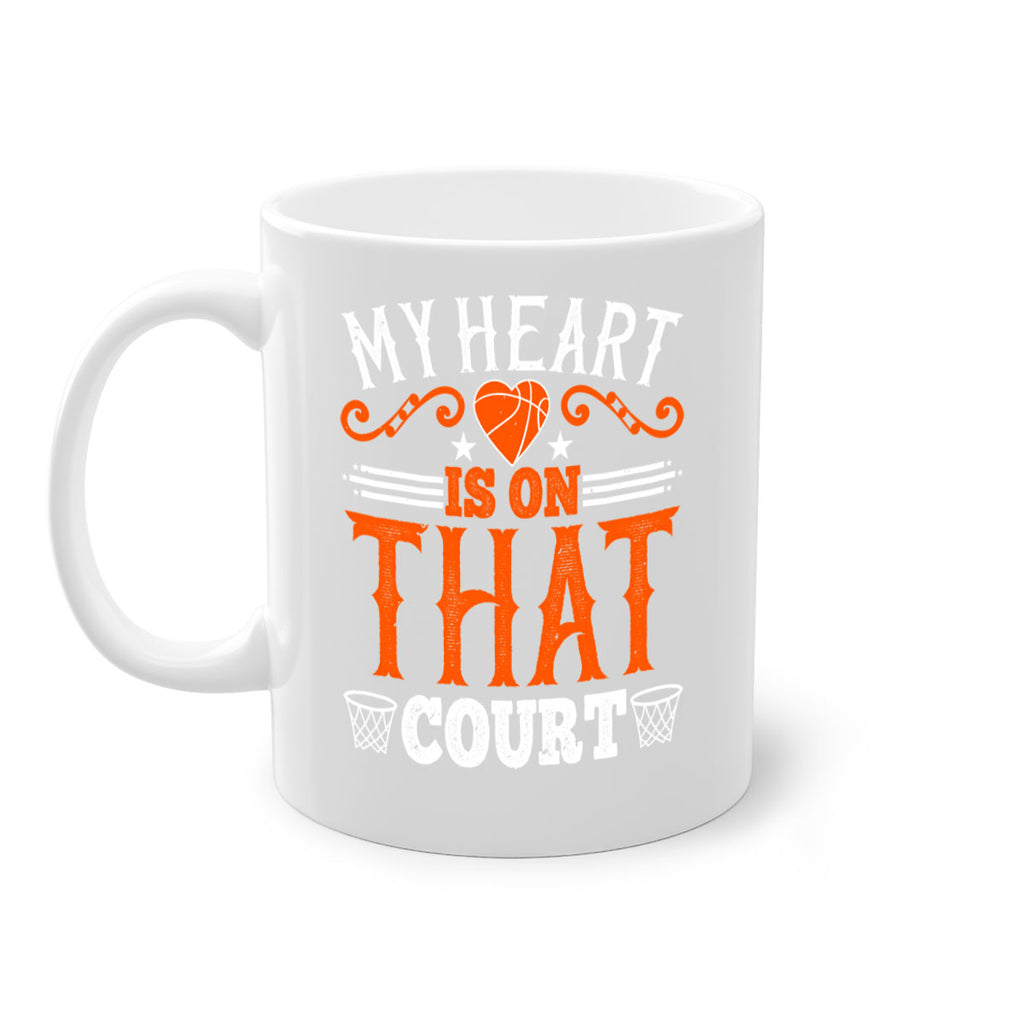 My heart is on that court 1827#- basketball-Mug / Coffee Cup