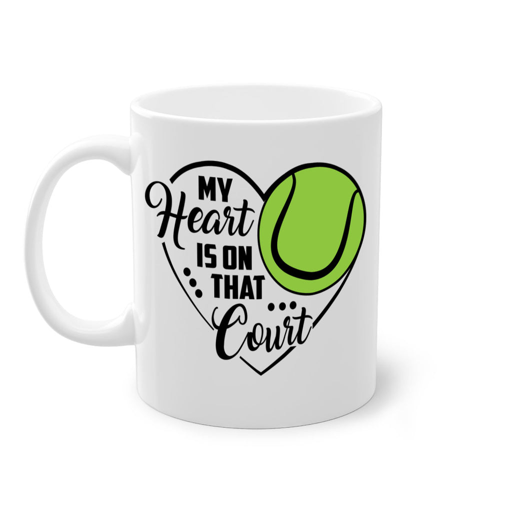 My heart is on that court 640#- tennis-Mug / Coffee Cup