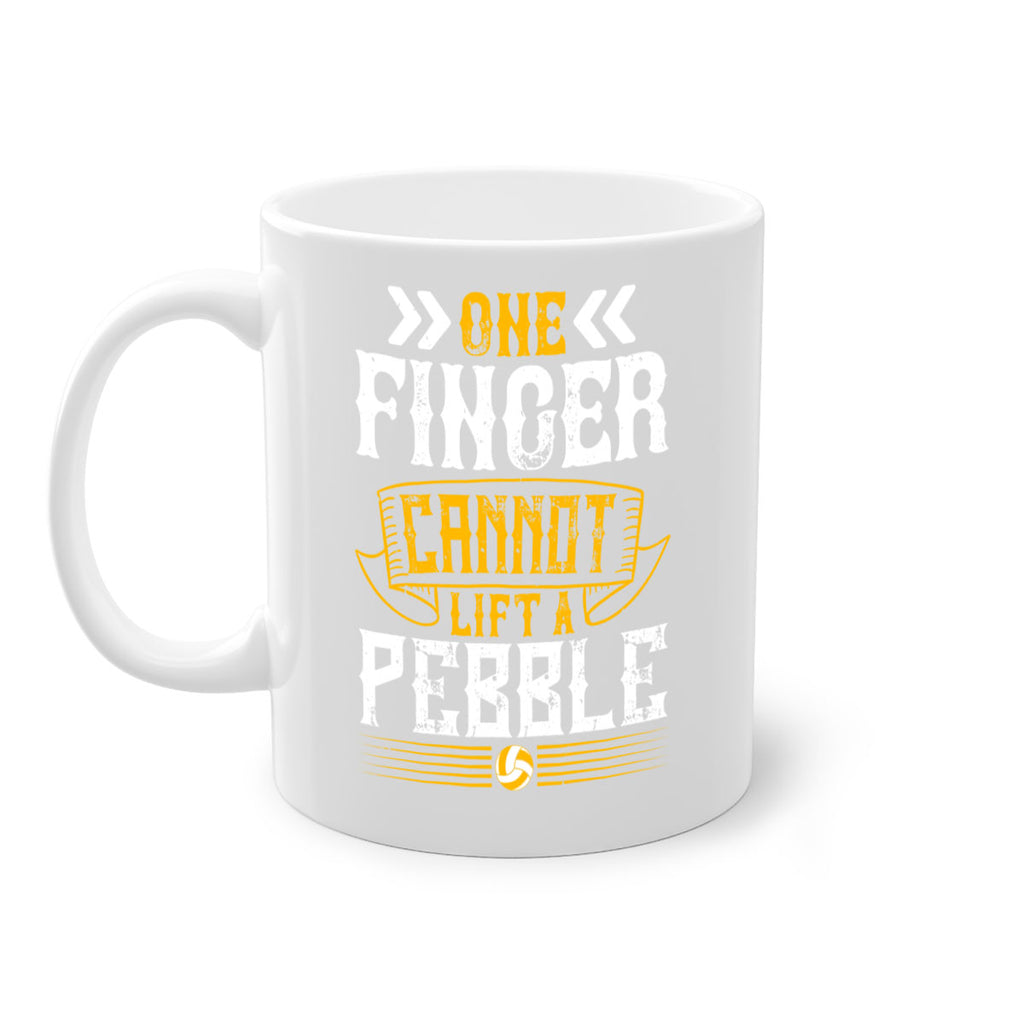 One finger cannot lift a pebble Style 611#- volleyball-Mug / Coffee Cup