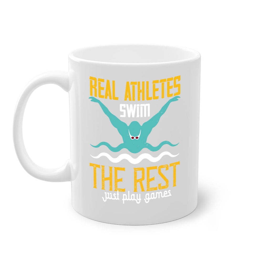 Real athletes swim the rest 556#- swimming-Mug / Coffee Cup