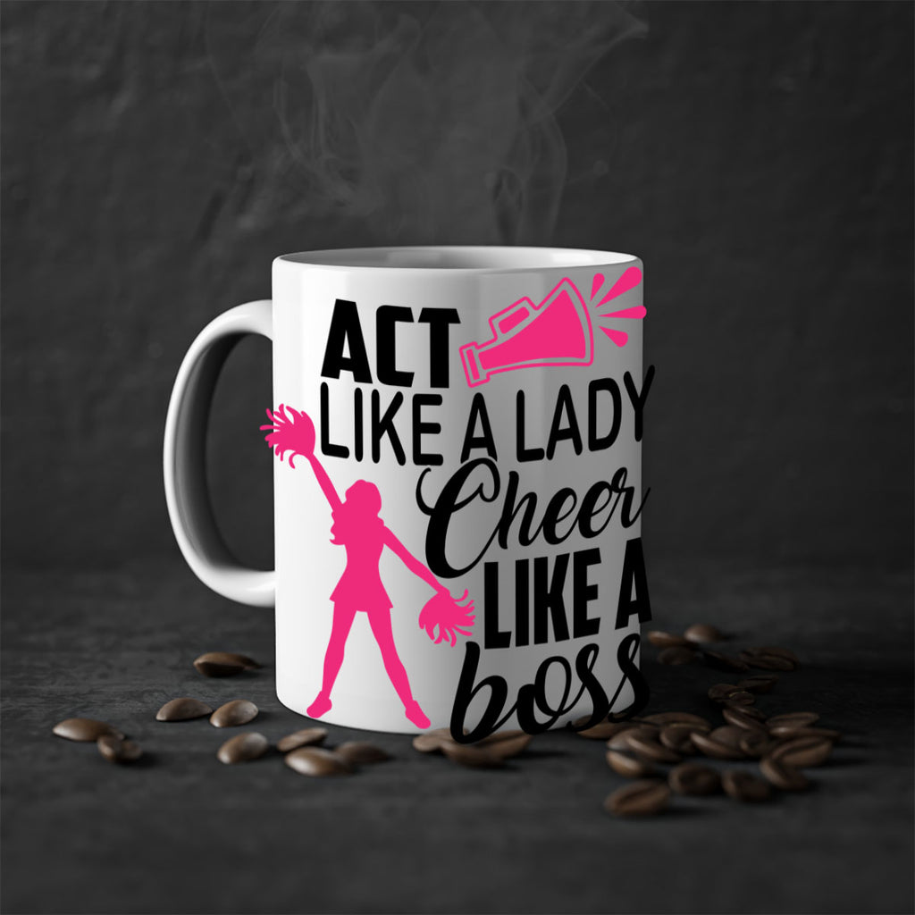 Act like a lady Cheer like a boss 1486#- cheer-Mug / Coffee Cup