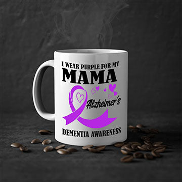 Alzheimers And Dementia I Wear Purple For My Warrior Mama 21#- alzheimers-Mug / Coffee Cup