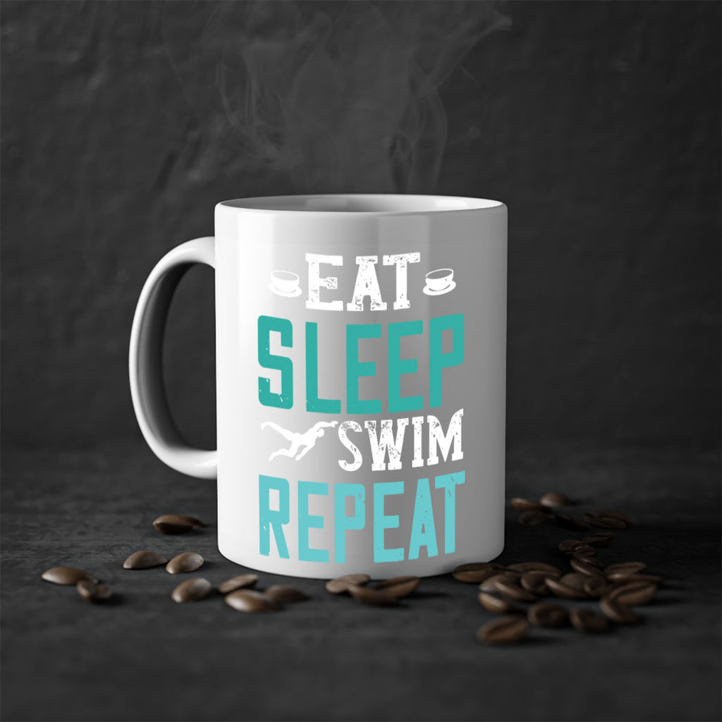 Eat Sleep Swim Repeat 1309#- swimming-Mug / Coffee Cup