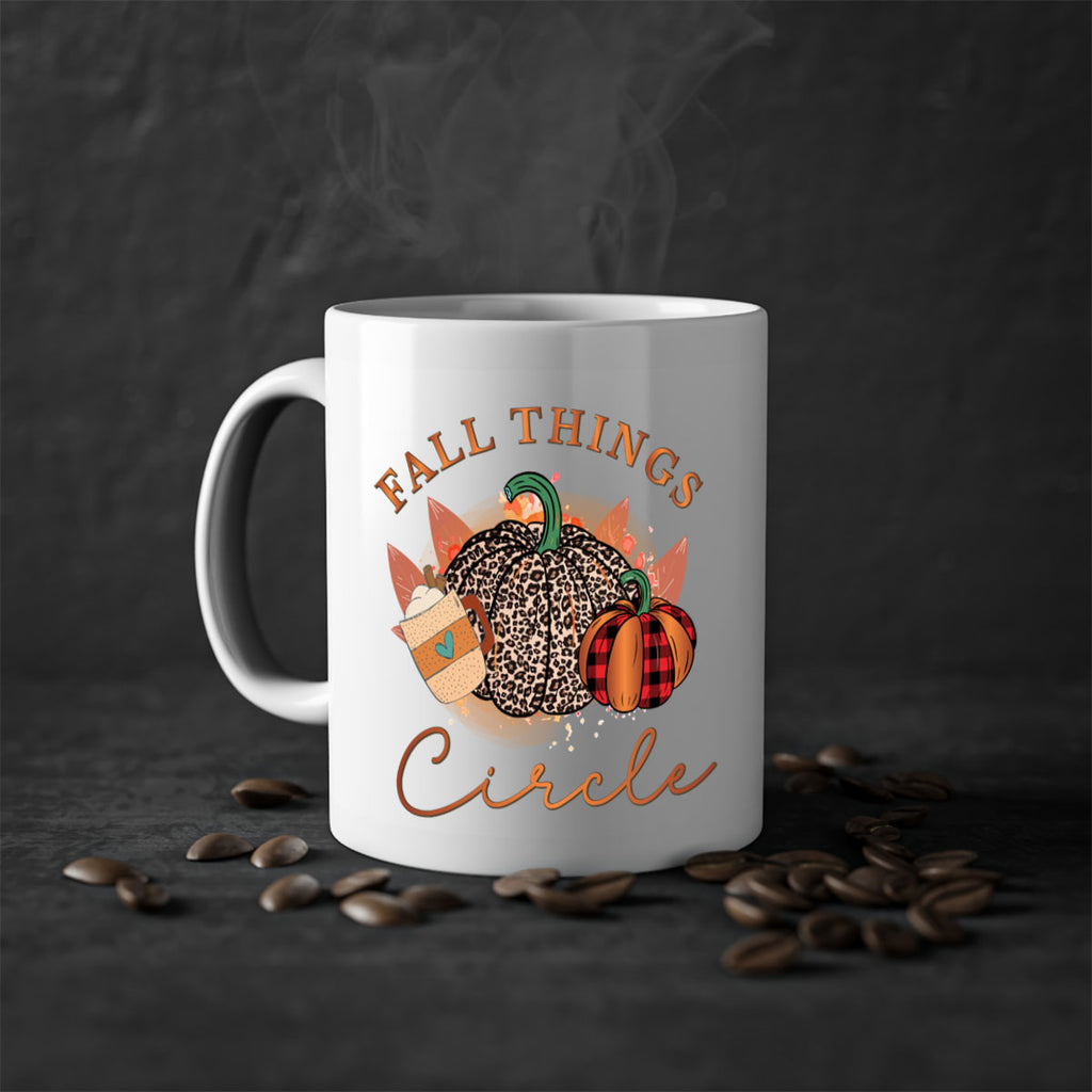 Fall Things Circle 133#- fall-Mug / Coffee Cup