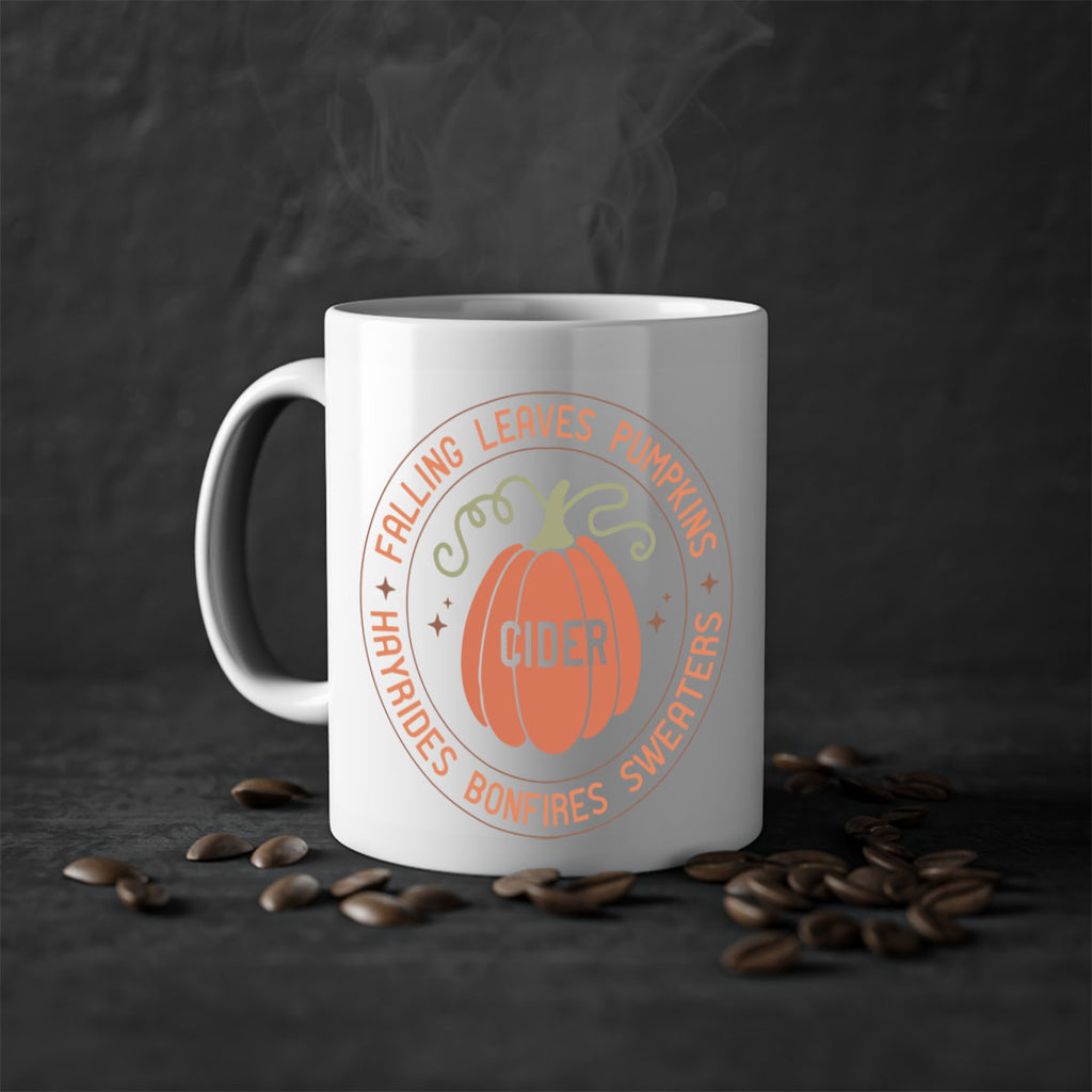 Falling Leaves Pumpkins Cider Hayrides Bonfires Sweaters 168#- fall-Mug / Coffee Cup