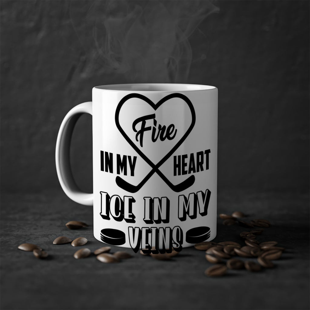 Fire in my heart Ice in my veins 1254#- hockey-Mug / Coffee Cup