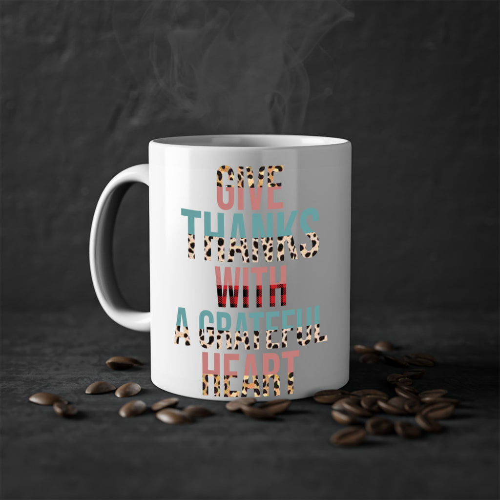Give thanks with a grateful heart 195#- fall-Mug / Coffee Cup