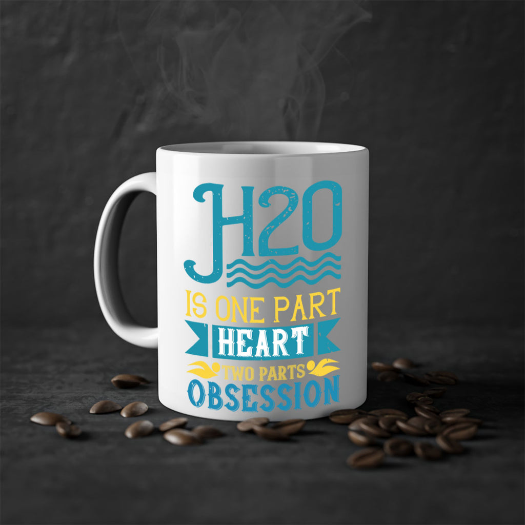 H is one part heart two parts obsession 1199#- swimming-Mug / Coffee Cup