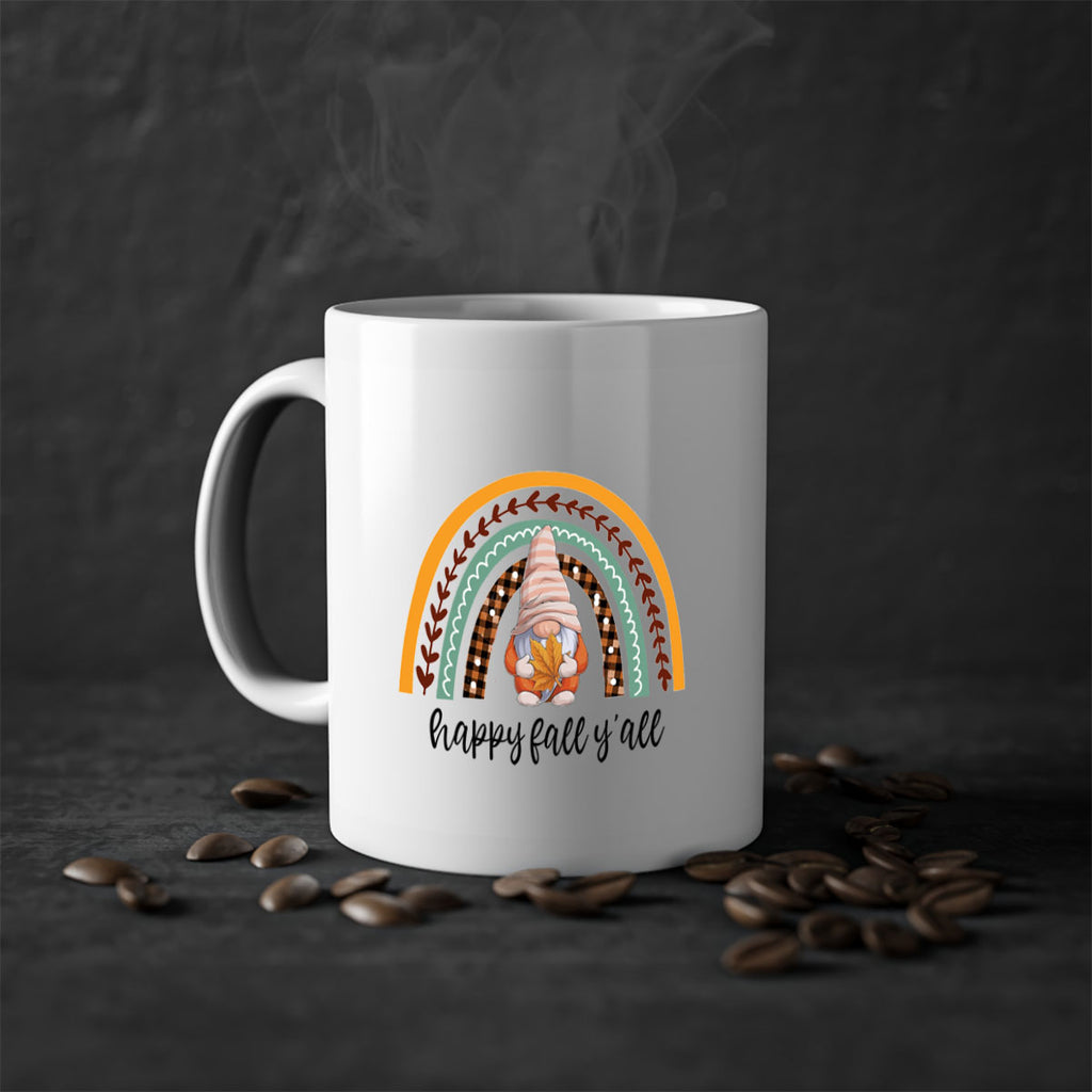 HappyFallYallGnomeRainbow 255#- fall-Mug / Coffee Cup