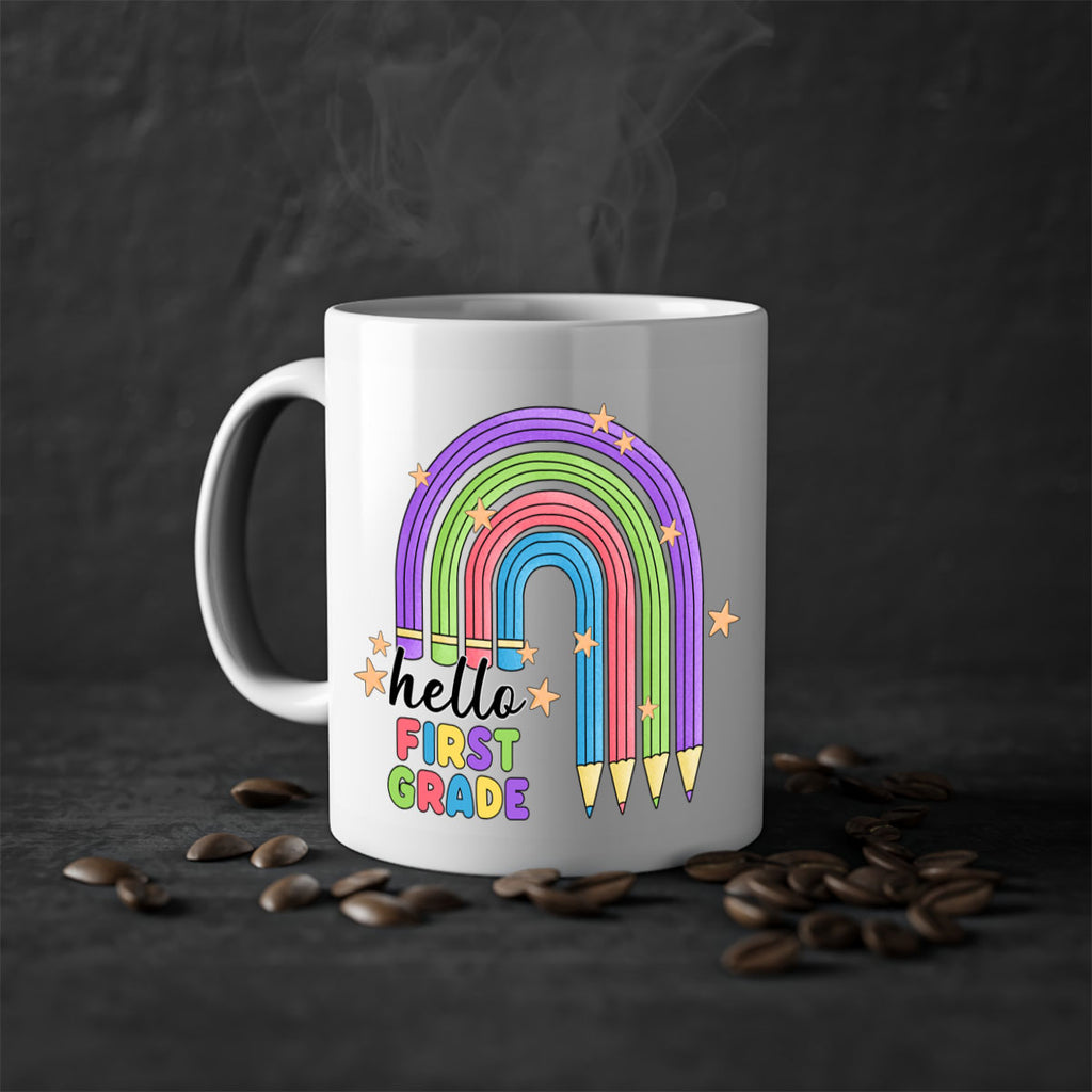 Hello 1st Grade Pencil Rainbow 14#- First Grade-Mug / Coffee Cup