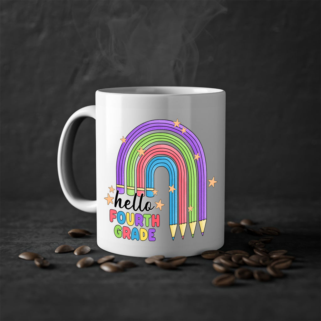 Hello 4th Grade Pencil Rainbow 12#- 4th grade-Mug / Coffee Cup