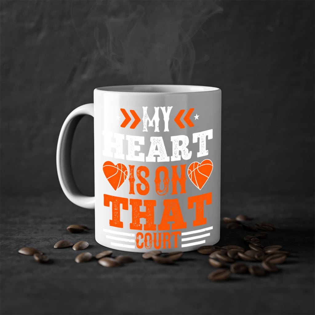 My heart is on that court 1806#- basketball-Mug / Coffee Cup