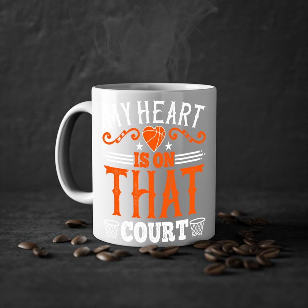 My heart is on that court 1827#- basketball-Mug / Coffee Cup