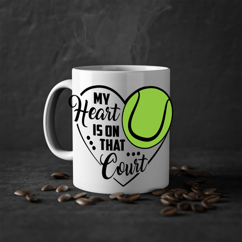 My heart is on that court 640#- tennis-Mug / Coffee Cup