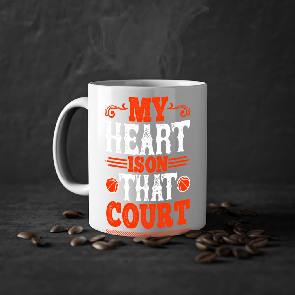 My heart is on that court 644#- basketball-Mug / Coffee Cup