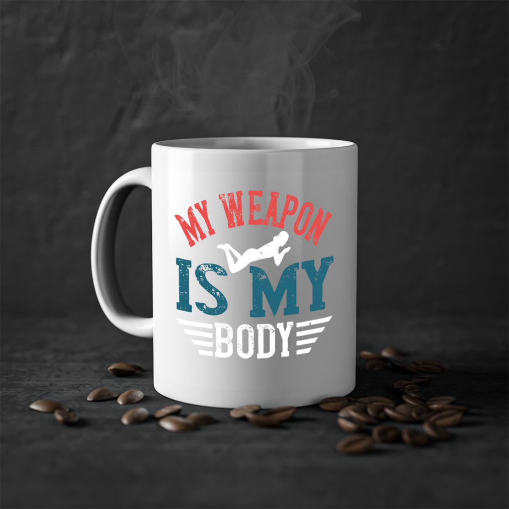 My weapon is my body 626#- swimming-Mug / Coffee Cup