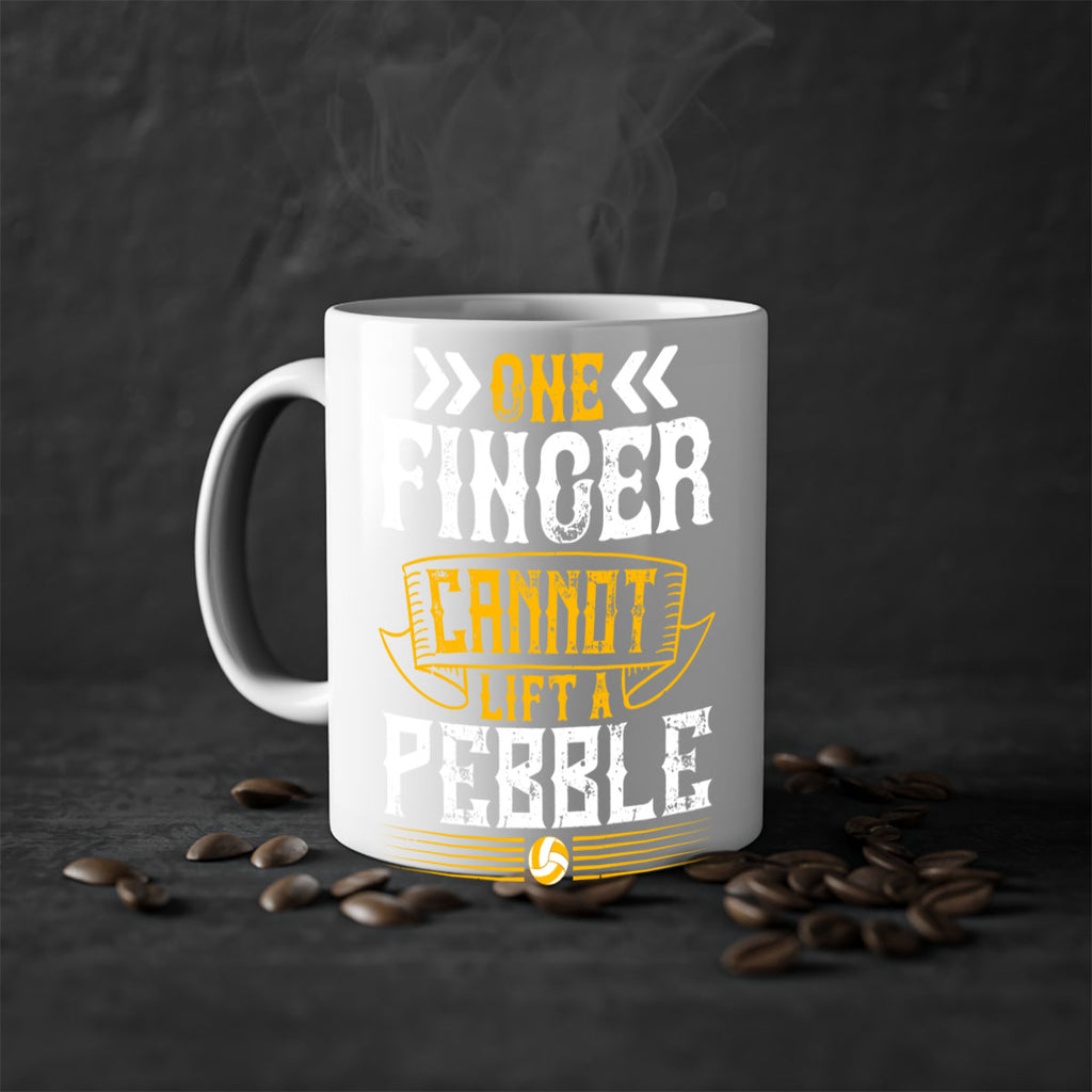 One finger cannot lift a pebble Style 611#- volleyball-Mug / Coffee Cup