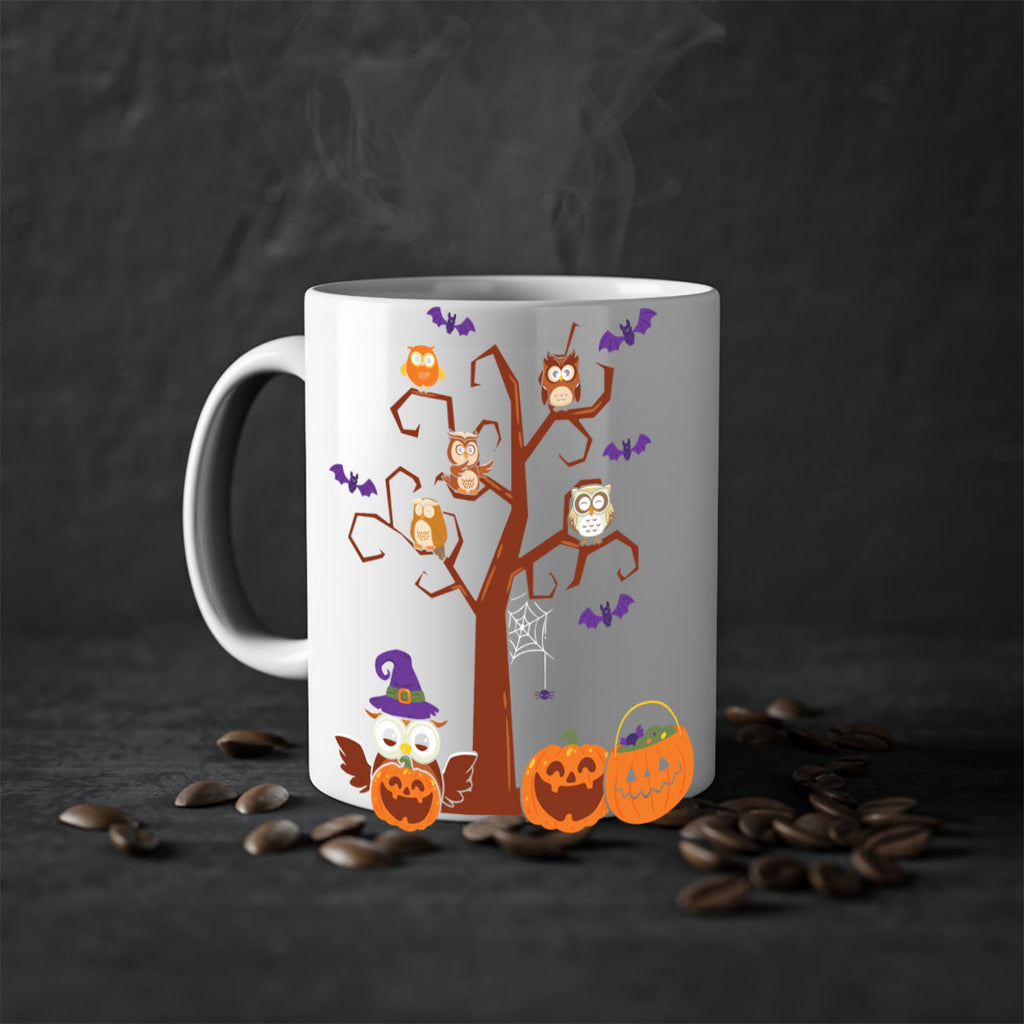 Owl With Pumpkin Halloween Tree A TurtleRabbit 16#- owl-Mug / Coffee Cup