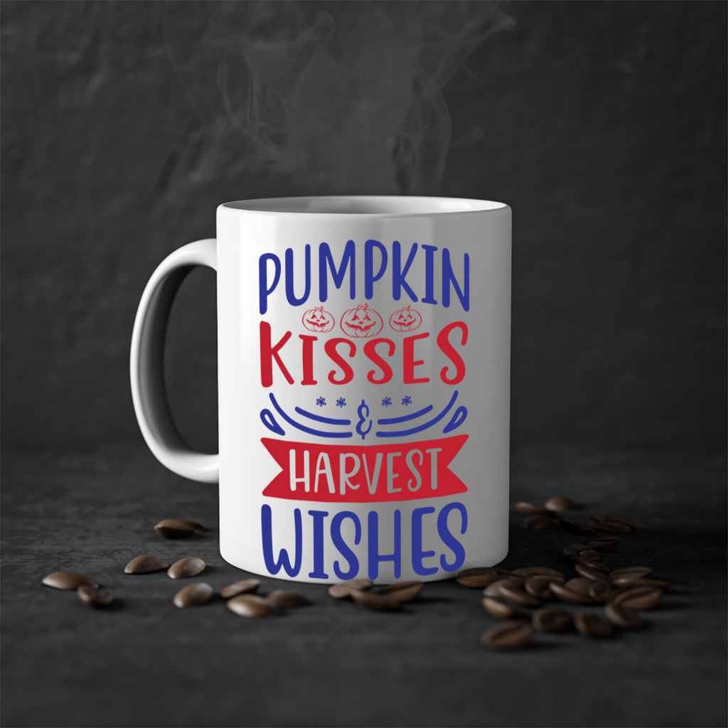 Pumpkin Kisses Harvest Wishes 522#- fall-Mug / Coffee Cup