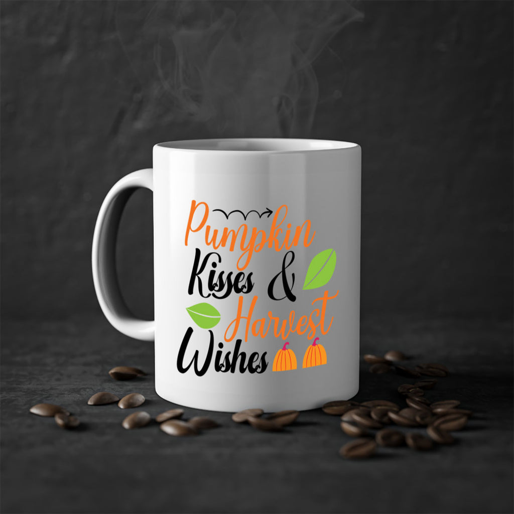 Pumpkin Kisses Harvest Wishes 523#- fall-Mug / Coffee Cup