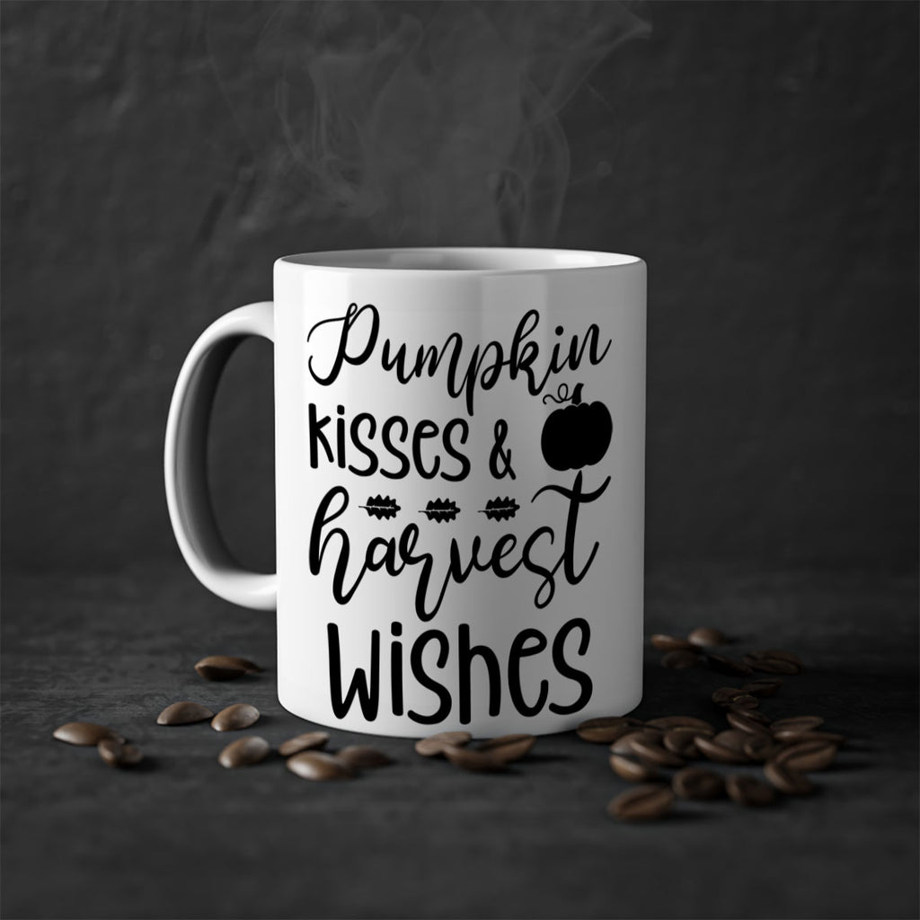 Pumpkin Kisses Harvest Wishes 525#- fall-Mug / Coffee Cup
