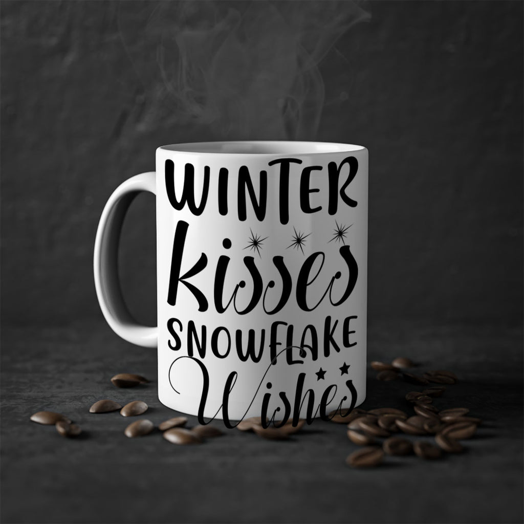 Winter Kisses Snowflake Wishes 561#- winter-Mug / Coffee Cup