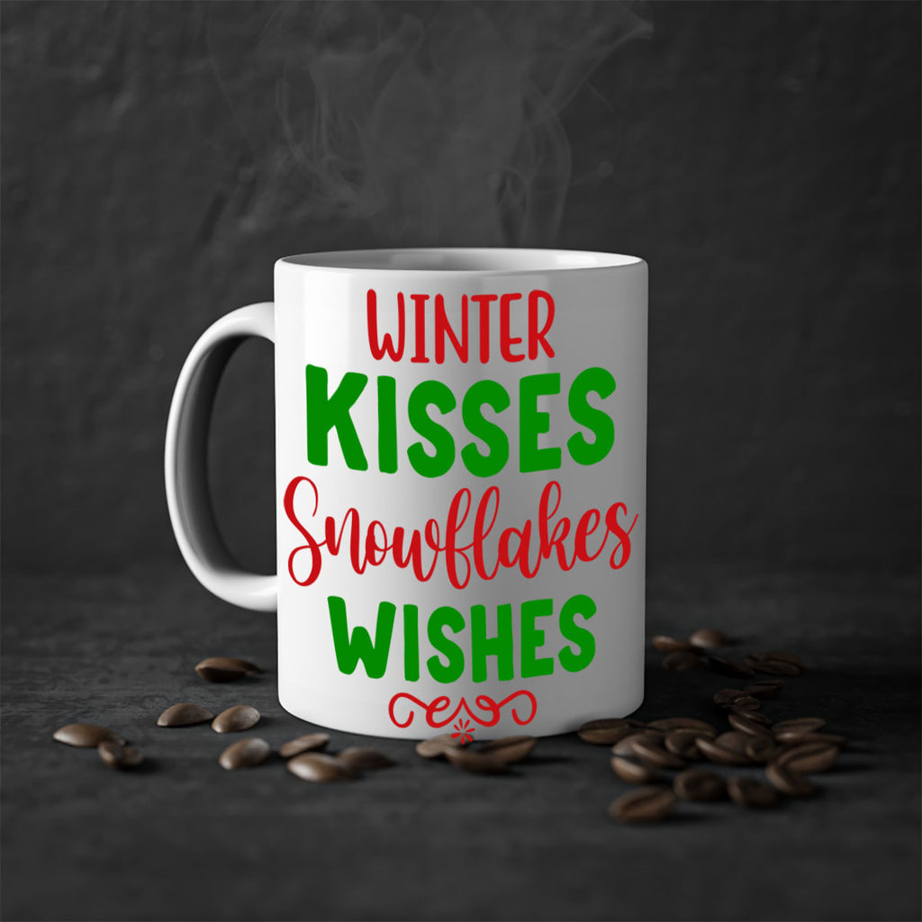 Winter Kisses Snowflakes Wishes 523#- winter-Mug / Coffee Cup