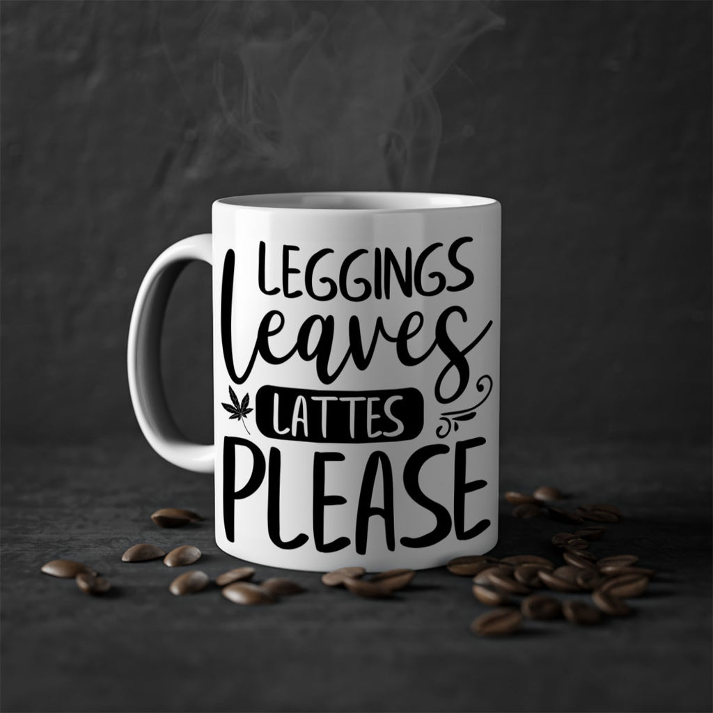 leggings leaves lattes please 396#- fall-Mug / Coffee Cup