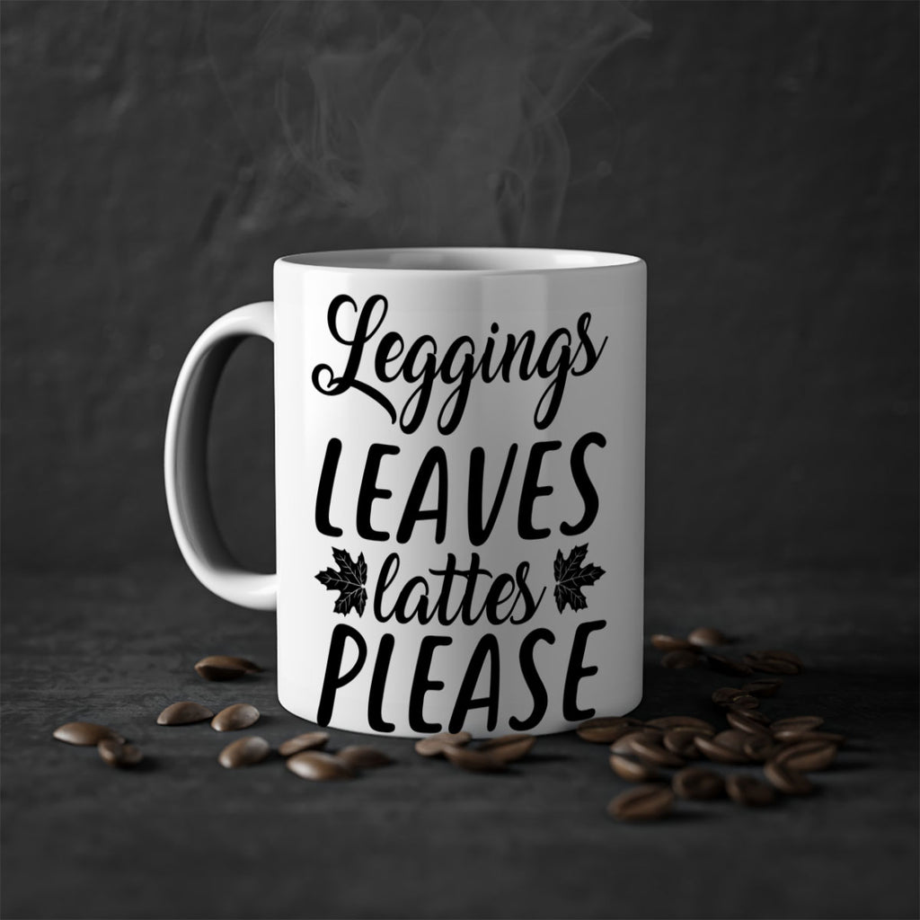 leggings leaves lattes please 397#- fall-Mug / Coffee Cup
